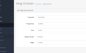 OpenCart ile Yapılmış E-Ticaret Sitelerinde KDV Oranını Değiştirmek